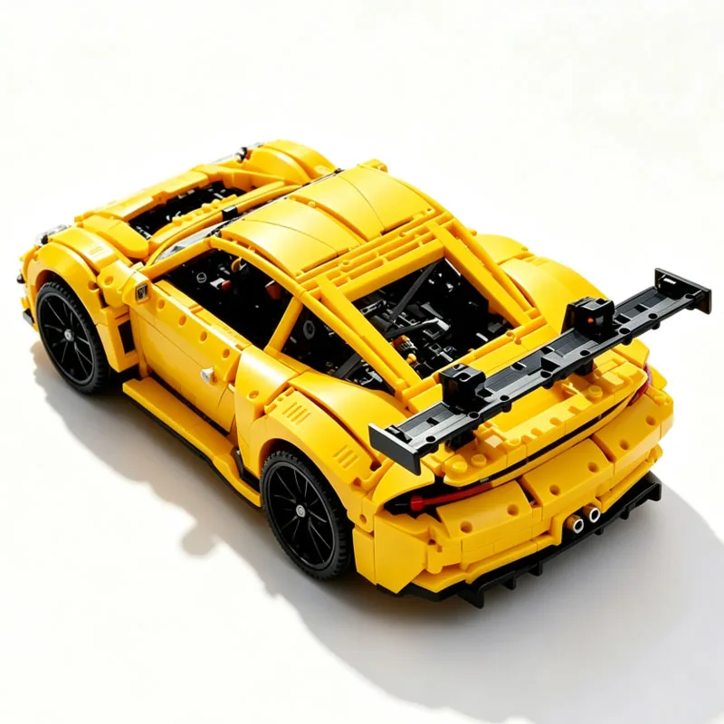 Фото Новый конструктор MOC-182607: Суперкар 992GT3R, масштаб 1:8, гоночная модель, сборная модель автомобиля, игрушка из строительных блоков, подарок на день рождения №4