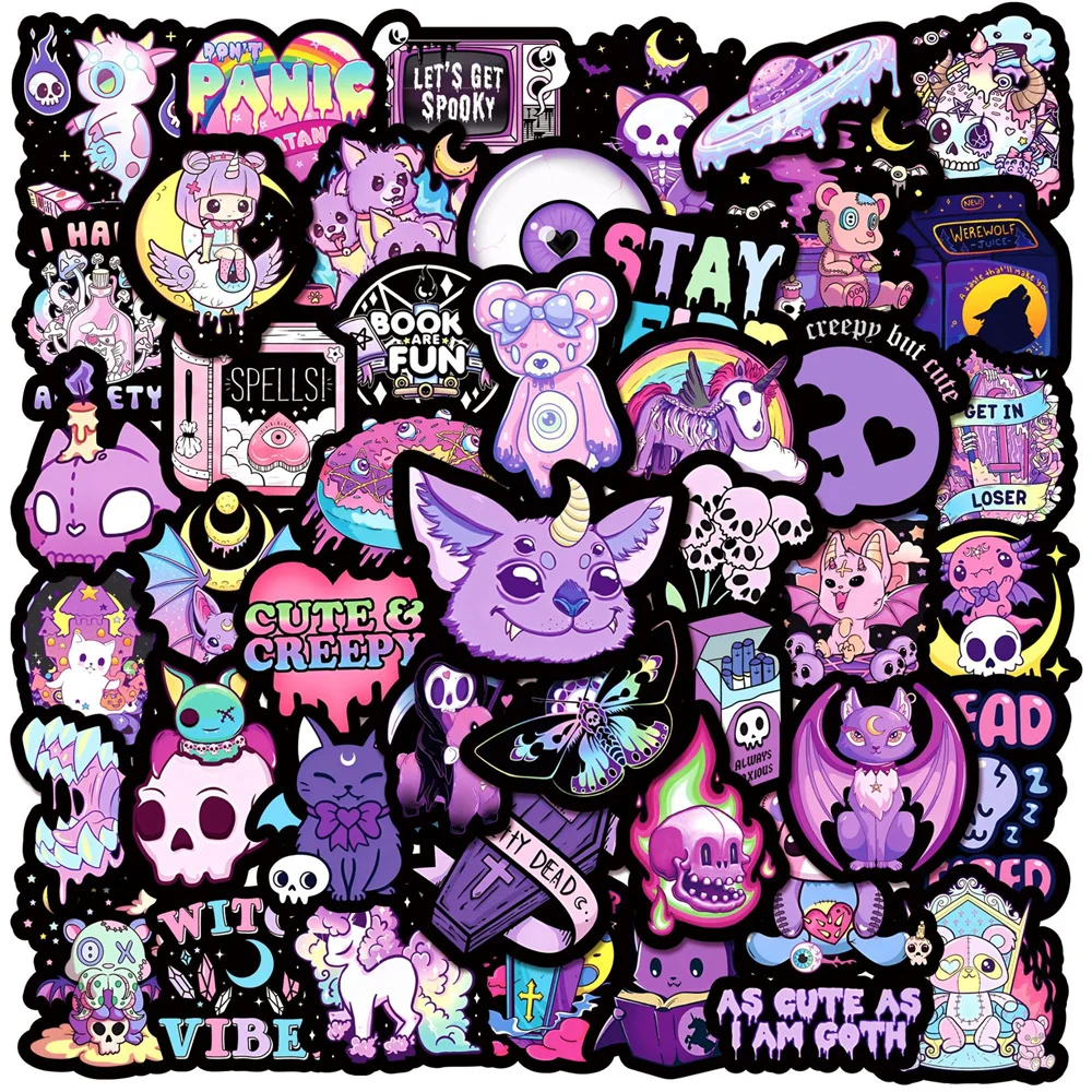 

10/30/50PCS New DIY Gothic Stickers Cartoon Creative Anime Kids Computer Desk Luggage Guitar Car Decoration Waterproof Wholesale