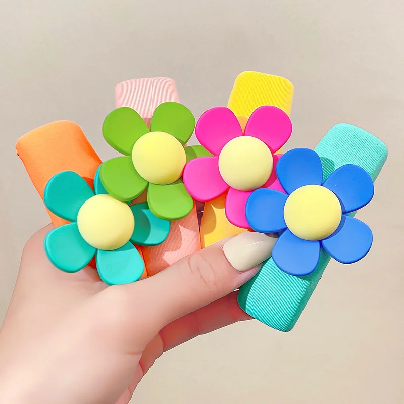 

Korean Solid Candy Color Sponge Flower Hairpin For Girl Children Cute Kawaii Spring Hair Clips Barrettes Fashion Accessories