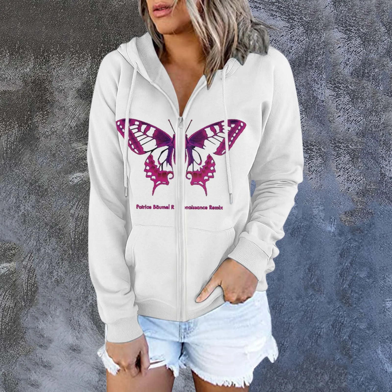 

Свитшот женский оверсайз, однотонный Повседневный на молнии, с длинным рукавом, флисовая кофта с капюшоном, с принтом на Хэллоуин