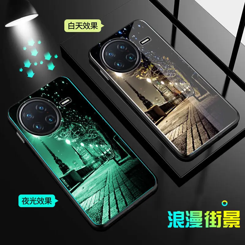 

Чехол для vivo X Note, светящаяся задняя крышка из закаленного стекла для vivo X Note, силиконовый Флуоресцентный чехол
