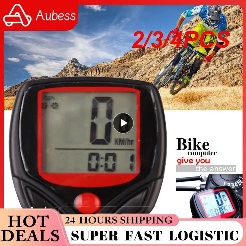 

4PCS Mountain Bike Speedometer 15-function Stopwatch Bike Pulse Speed Marker Tachymeter Road Bicycle Computer Bike Accessories