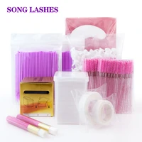 song lashes eyelash brush eyepach tape glue ring plastic wrap wipe clean cotton for eyelash extensions makeup tool cleaner