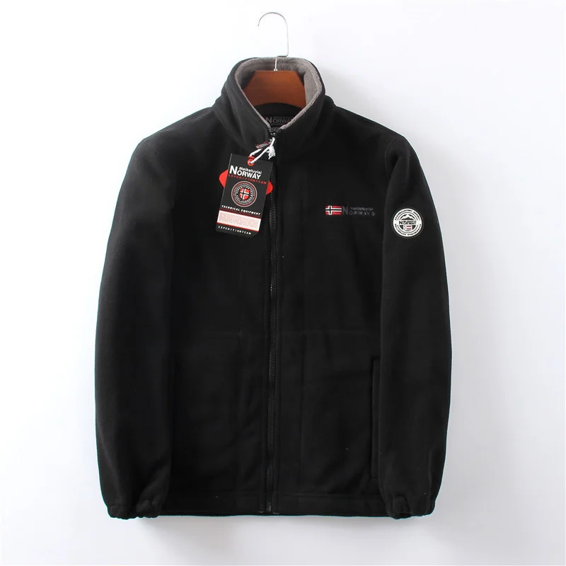 

Men's Winter Warm Clothes Polar Fleece Pockets Solid Color Young Lapel Casual Jacket Student Cold-Proof Thickened Jacket