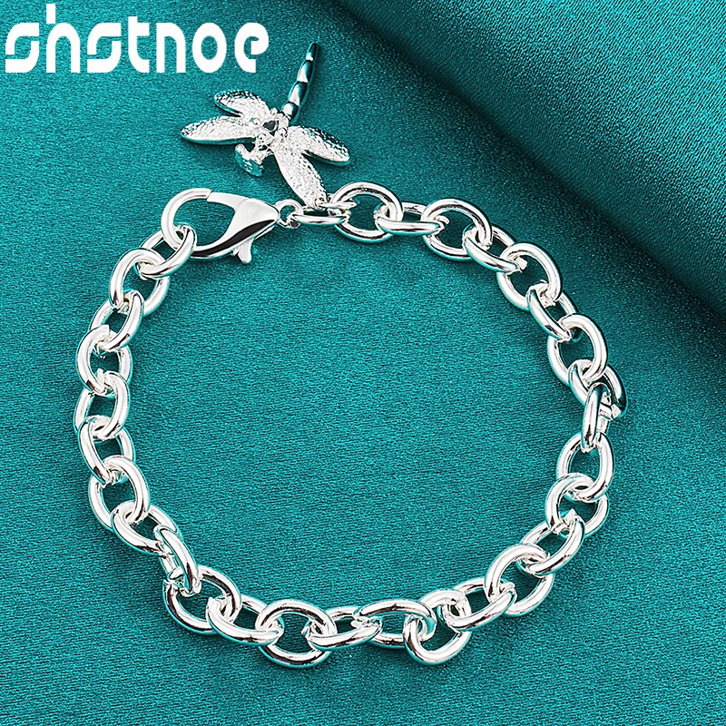 

SHSTONE 925 Sterling Silver Fine Dragonfly Bracelets For Women Party Wedding Accessories Fashion Cute Chain Bangle Jewelry Gifts