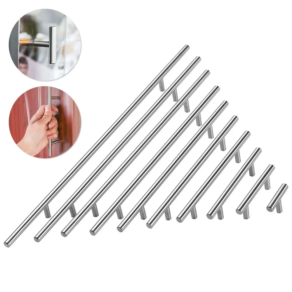 

1pc Useful Home Cabinet Handles Hardware Drawer T-Bar Handle Stainless Steel Knobs Door Knobs Wardrobe Pulls
