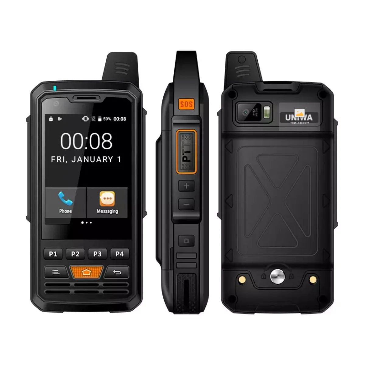 

UNIWA F50 Zello Walkie Talkie 4000mAh 2.8 Inch Touch Screen 4G LTE PTT Rugged Mobile Phone