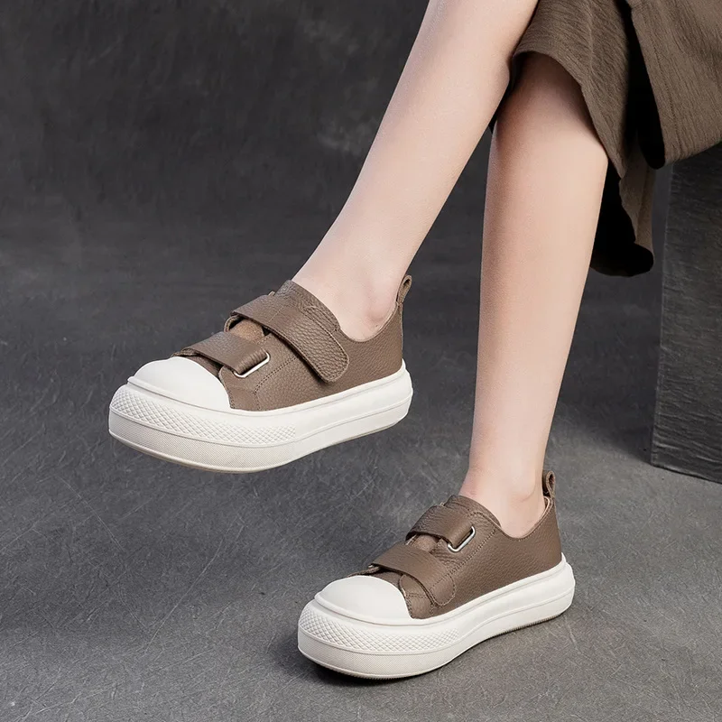 Koznoy/женские удобные весенние кроссовки на платформе из натуральной кожи