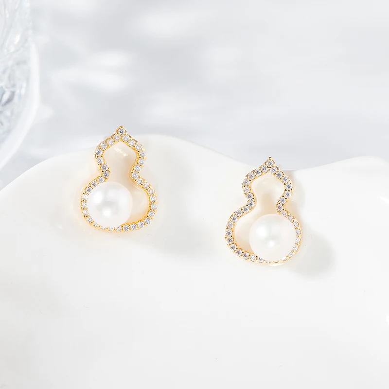 Зажим для ушей Hulu из натурального жемчуга и москитной катушки с простым