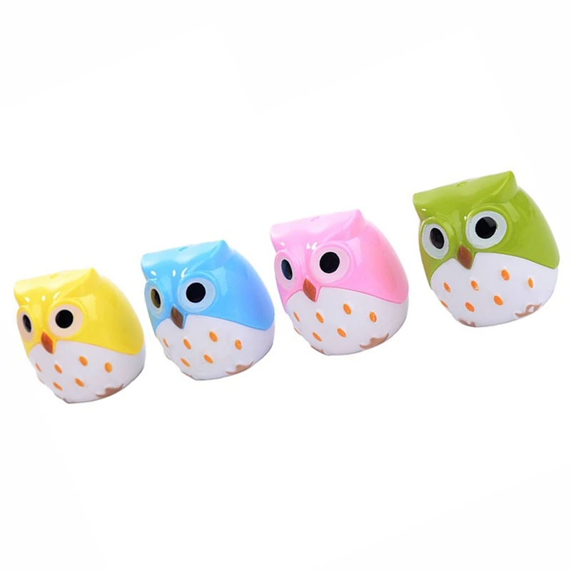 

24Pcs Cute Pencil Sharpener Stationery Double Hole Owl Student Stationary Animal Pencil Sharpeners For Kids School
