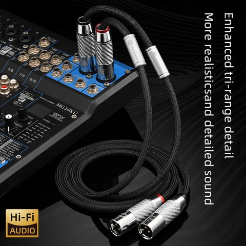 HiFi двойной аудиокабель XLR Hi-end OCC провод для усилителя-микшера 2XLR «папа» на 2XLR «мама» сбалансированный микрофонный кабель