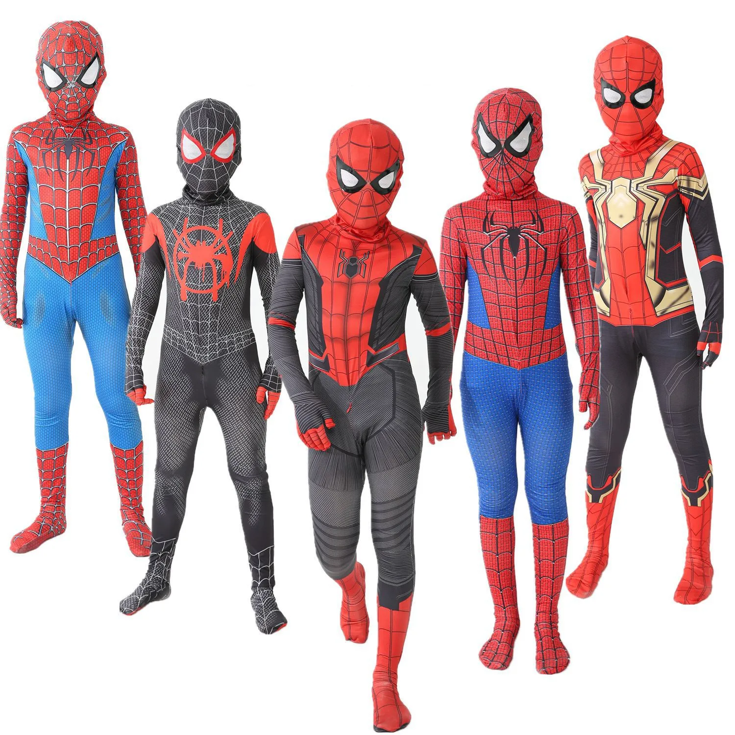 Marvel Kids Style Superhero Spider Man/Black Panther/Venom Halloween Party Christmas Cosplay Spiderman Costume Children Gifts