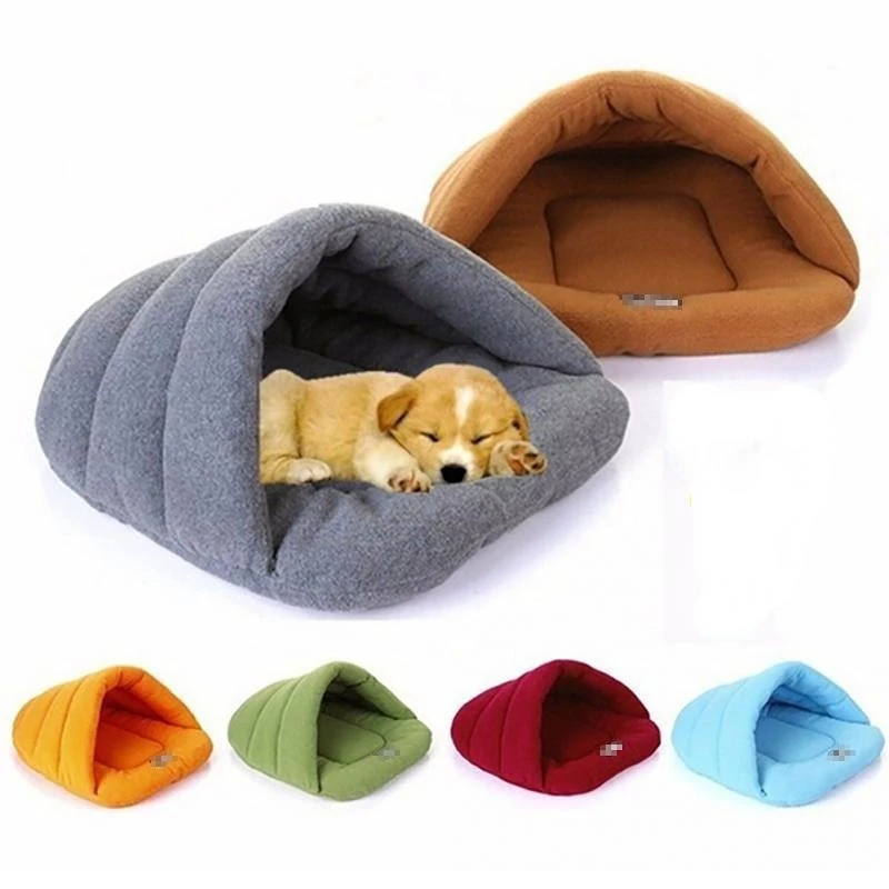 

Cave Thick Indoor Pets Mats Nest Tent Sleeping Slipper Shape Cats Pet Bed Puppy Soft Fleece Dog For Beds Winter Triangle Warm