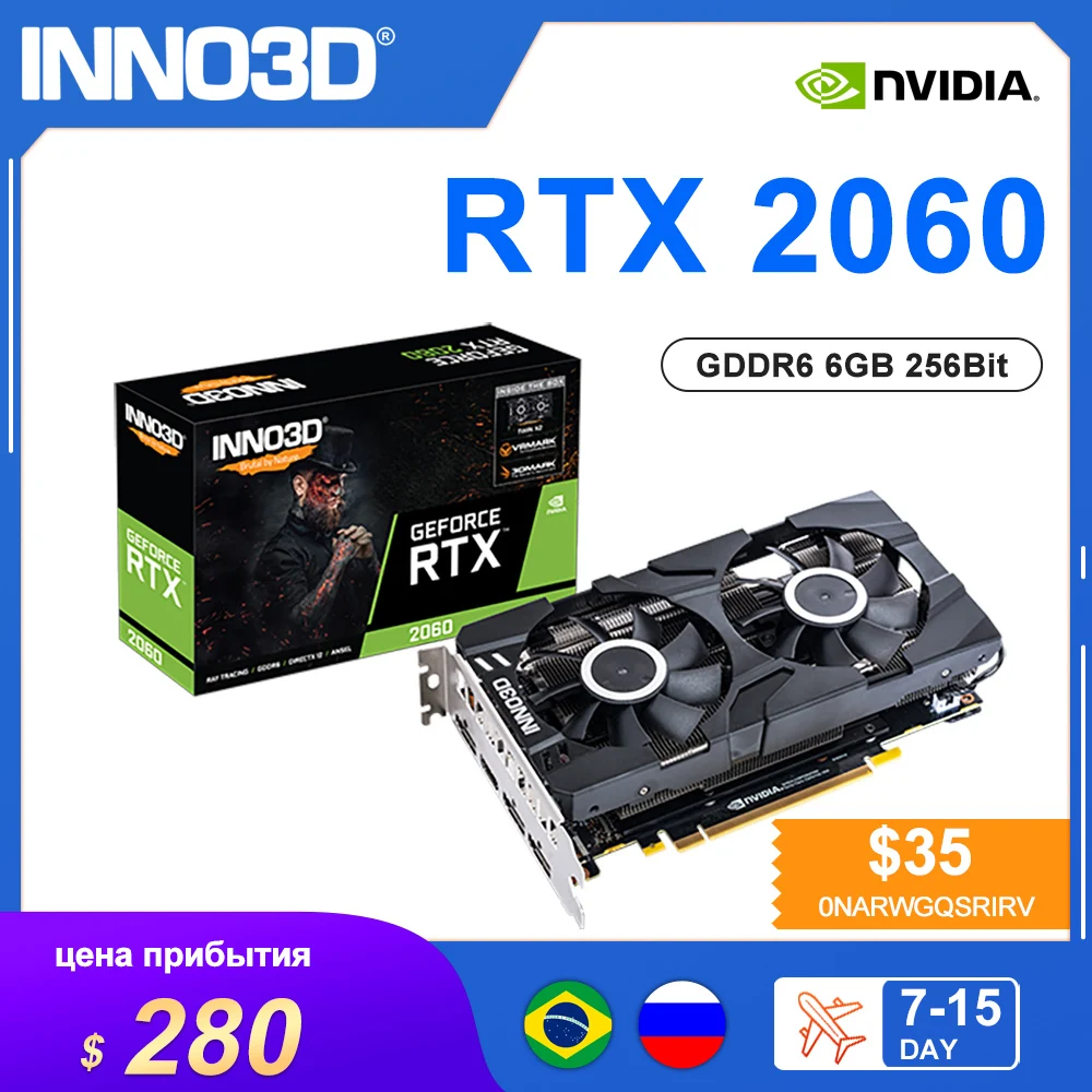  INNO3D New RTX 2060 Super 6GB Graphics Card Nvidia GDDR6 192Bit GPU PCI 3.0x16 1470MHz rtx 2060 super Gaming 6G Video Card 