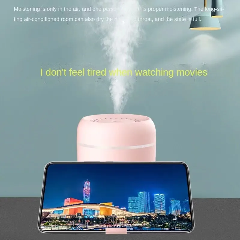 

300ml H2O Air Humidifier Car Humidifier Mini Fogger Led Night Light USB Fan Essential Oil Diffuser Mobile phone Holder foe Home