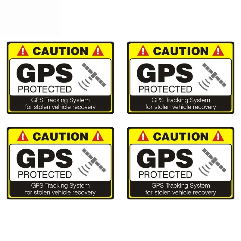 

Car Sticker DasDecal 4X Caution GPS Waterproof PVC Decal Protect Laptop Truck Motorcycle Auto Parts Decoration, 12cm * 8cm