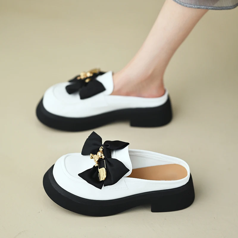 

Fashion Womens Shoes 2022 Clogs With Heel Female Sandal Med Espadrilles Platform Luxury Thick Girls New Medium Outside High Bow