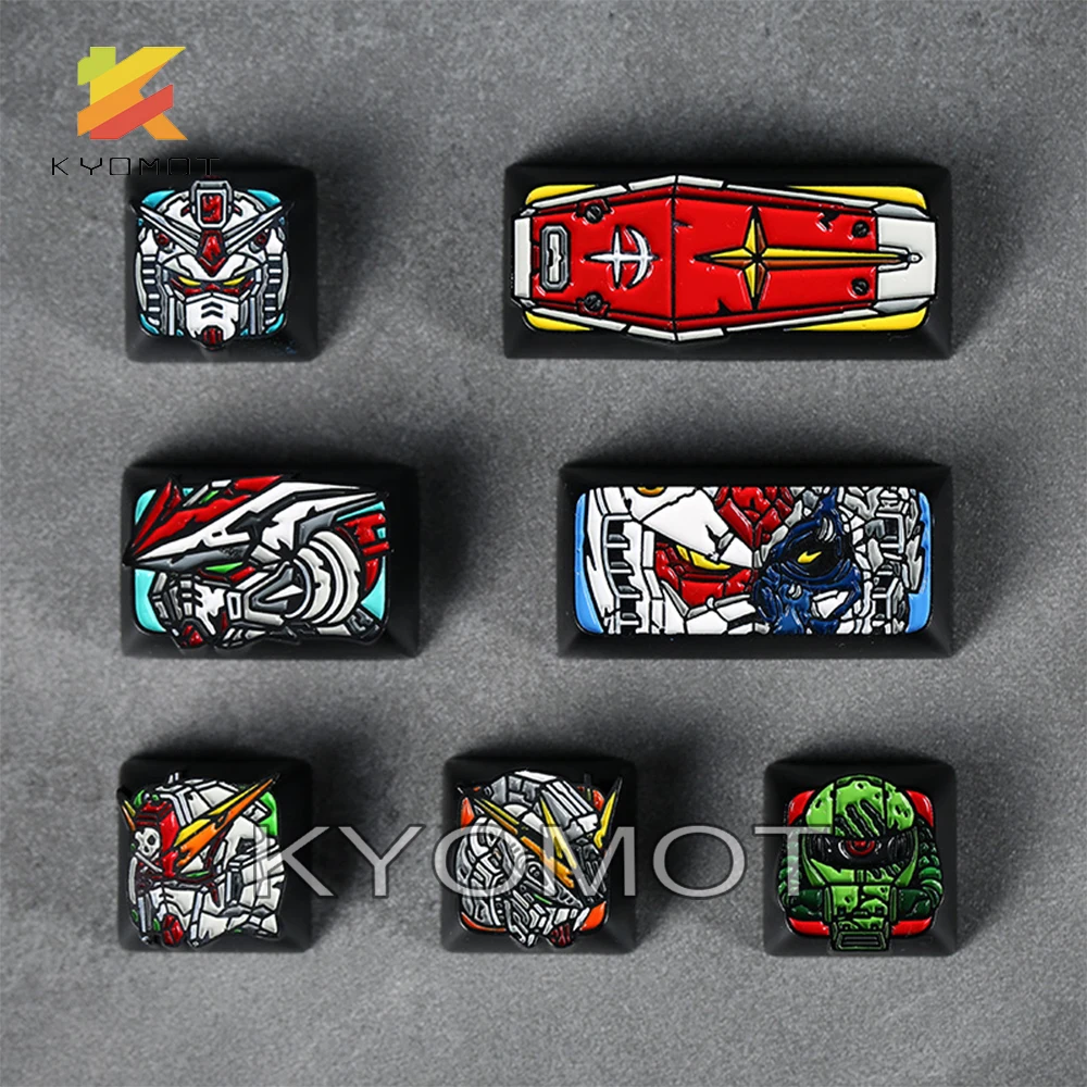 KYOMOT Gundam Anime Key caps Metal Handmade Keycap Customize for Cherry MX Switch DIY Layout IKBC Ducky Game Mechanical Keyboard