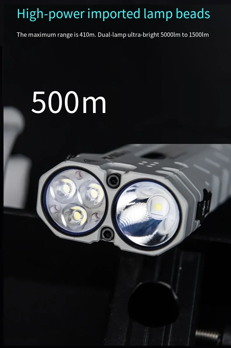 Фото Механический тактический карманный фонарь LOOP GEAR SK05 PRO II 2-го поколения с несколькими источниками света, высокой светоотдачей и RGB-подсветкой №4