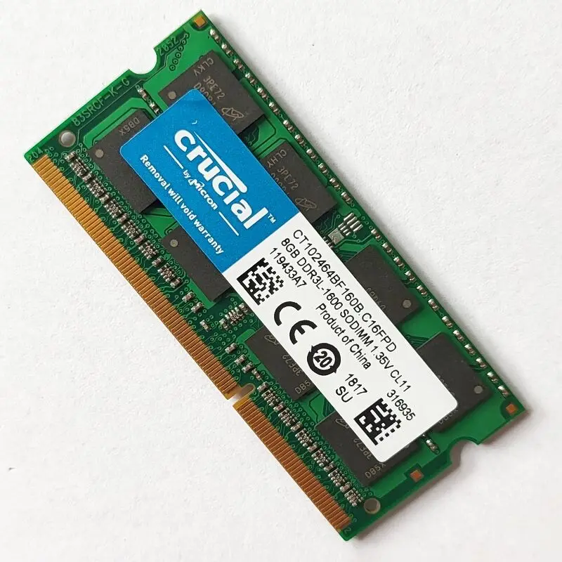 

Crucial RAMS DDR3 8 Гб 1600 МГц память для ноутбука 8 Гб DDR3L-1600 SODIMM 1,35 в CL11 память для ноутбука 204pin