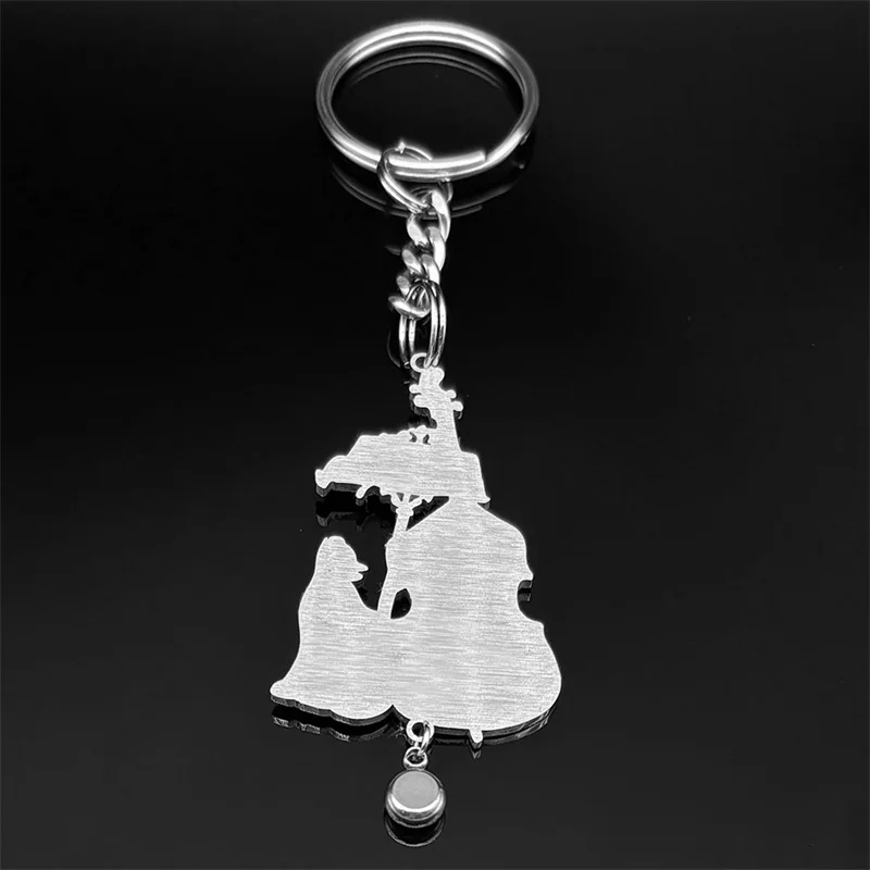 Виолончель со стразами брелок с котом для женщин и мужчин нержавеющая сталь