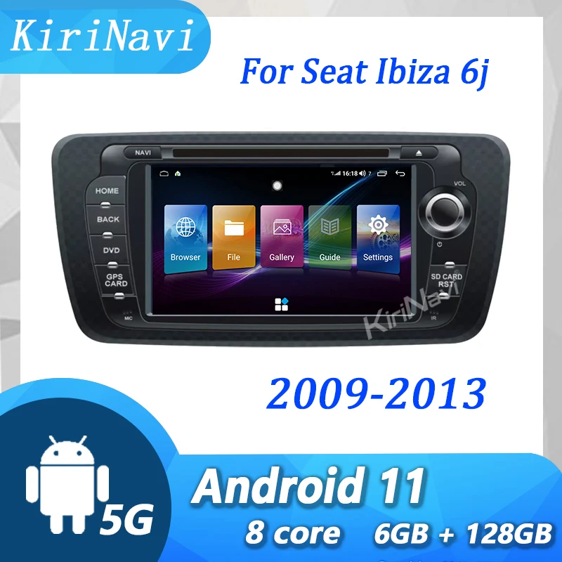KiriNavi For Seat Ibiza 12009-2013 Android 11 Car Radio Car DVD Multimedia Player Auto GPS Navigation 4G WIFI Stereo Video DSP