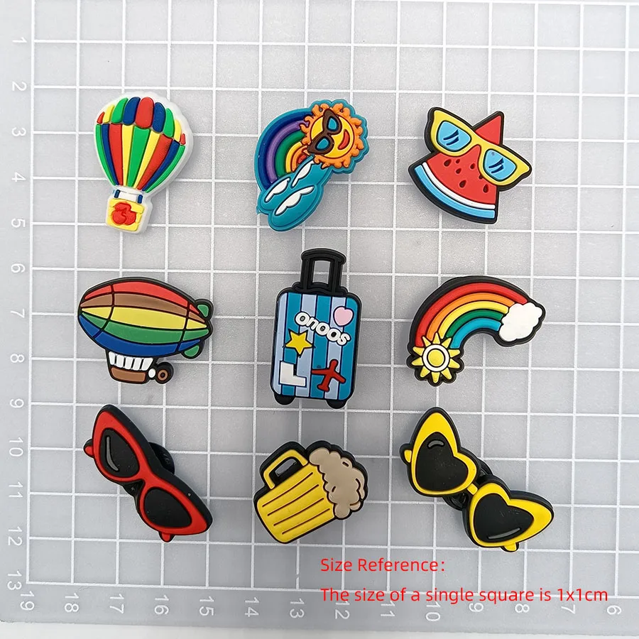 Dropshipping 1Pcs PVC Shoe Buckle Accessories Funny DIY Happy Holidays Shoes Decoration Jibz For Crocs Charms Kids Party Gift
