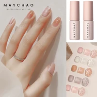 maychao 2pcs thread shell nail gel polish 5ml pearl shell semi permanent uv base top coat soak off gel varnish for diy nail art