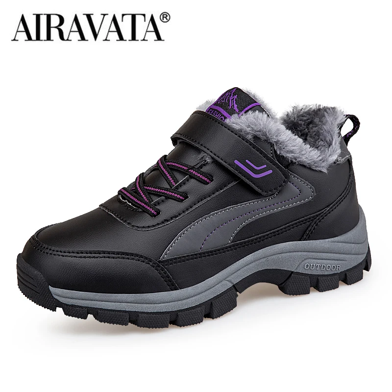 Winter Hiking Shoes Men Women Plush Warm Sneakers Comfortable Antiskid Life Waterproof Shoes