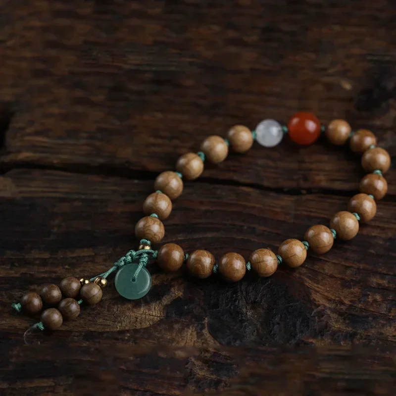 Старые материалы Шесть деревянных самодельных денег на анкган ручная цепочка 0 8