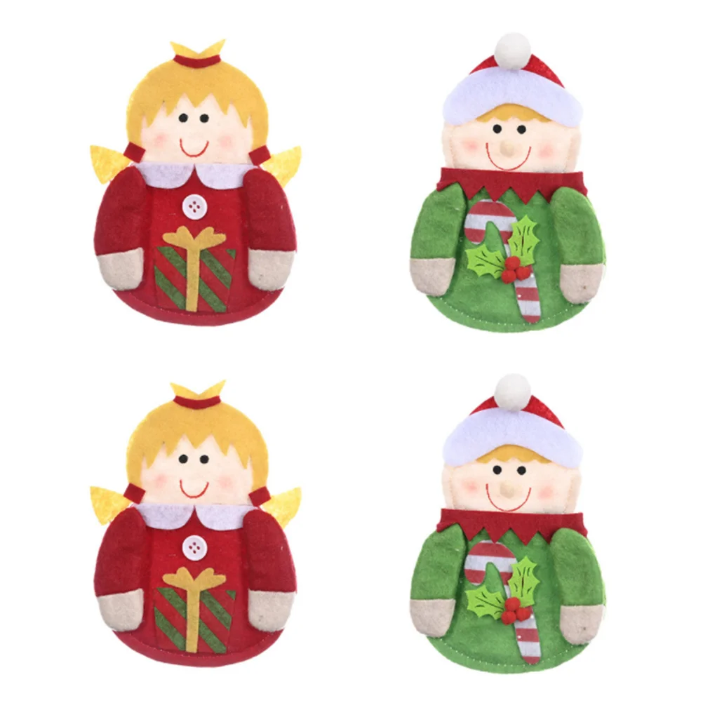 

Christmas Holder Silverware Cutlery Suit Holiday Pocket Xmas Bag Tableware Holders Fork Flatwareelf Spoon Utensil
