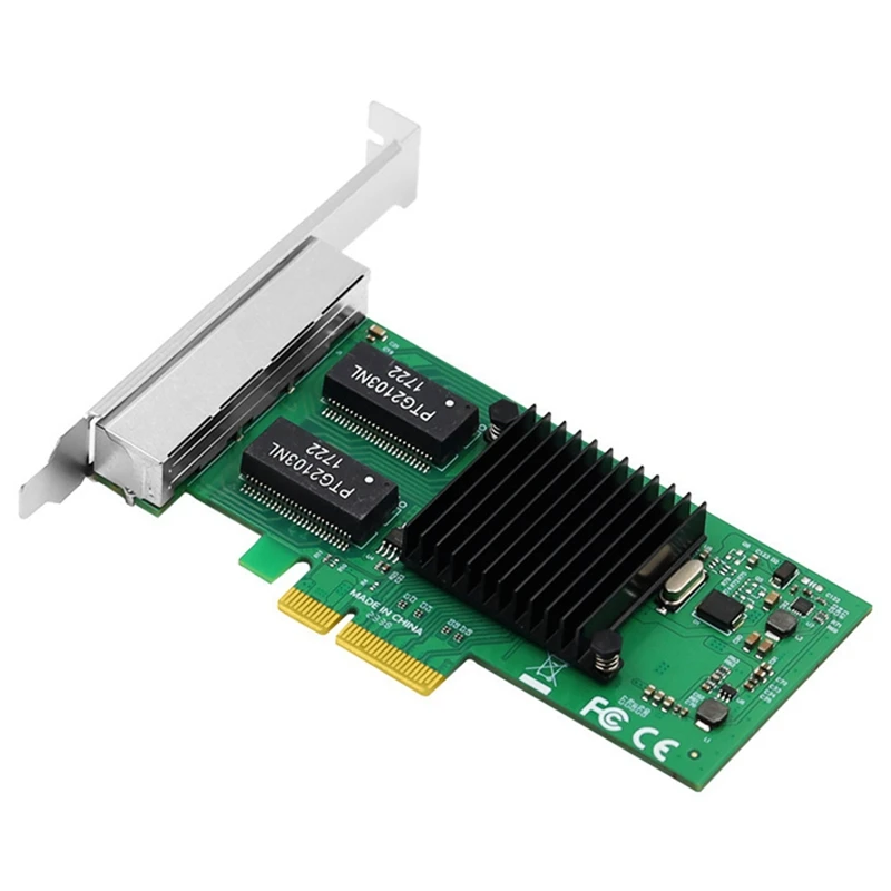 RISE-4-портовая сетевая карта PCIE X4 RJ45 высокоскоростной Ethernet-адаптер 10/100/1000 Мбит/с