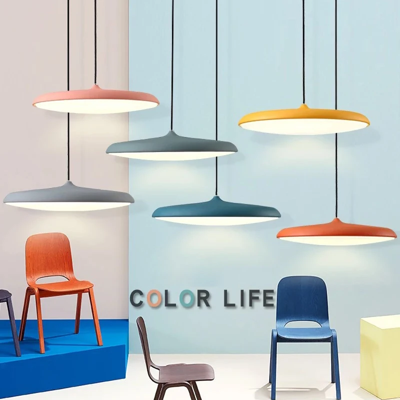 

Modern UFO Led Pendant Light Design Round Indoor Hanging Lamp Nordic Kitchen Dining Table Living Room Home Decor Suspension lamp