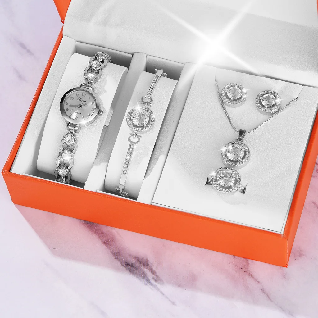 5PCS Set Women Watches  Fashion Luxury Rhinestone Wristwatch Female Casual Ladies Bracelet  watch for women free shiping