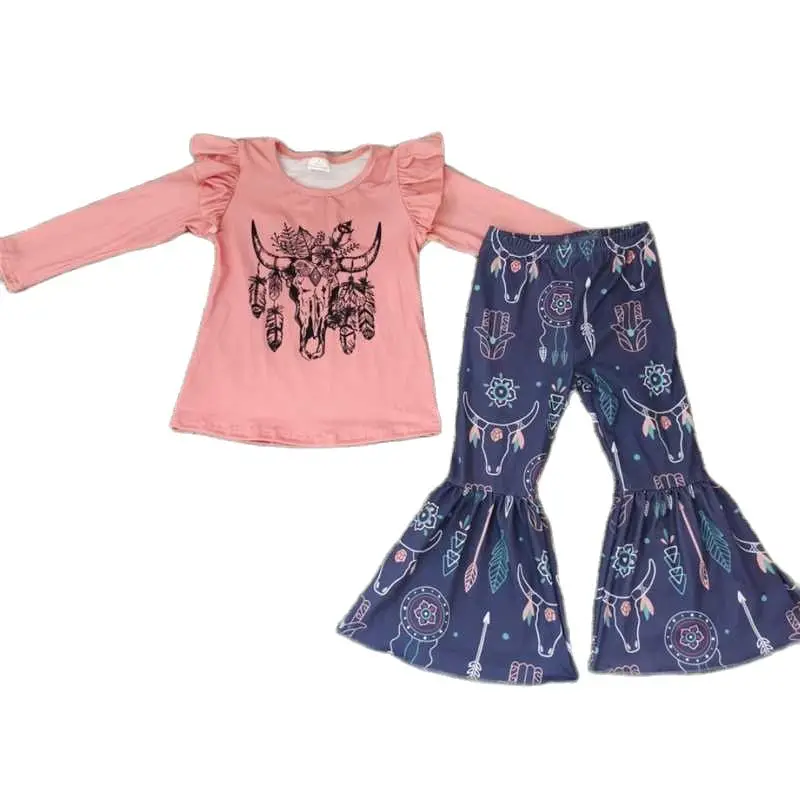 

GLP0282 Girls Outfit Long Sleeve And Long Pants Cow Print