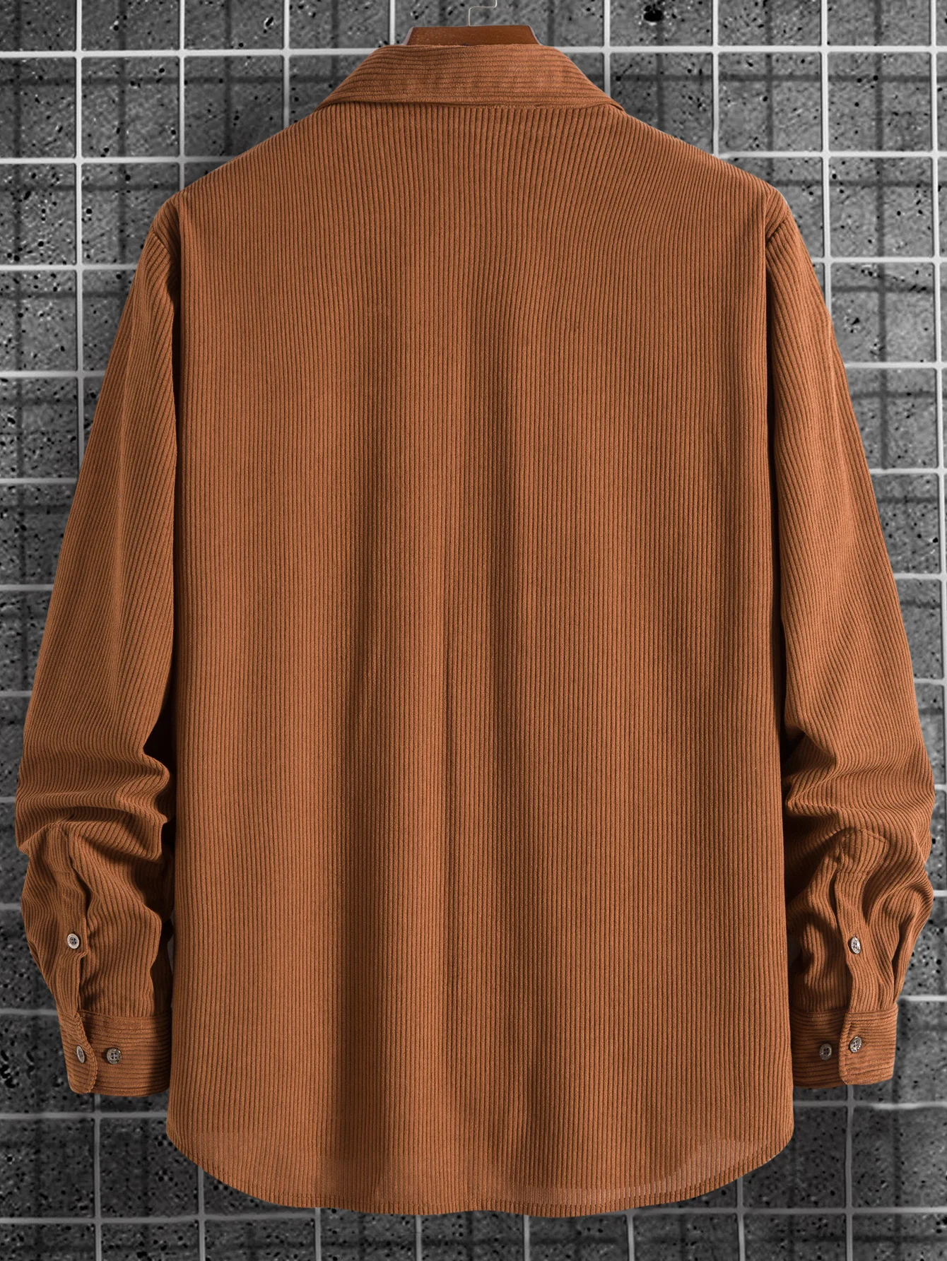 2022 Autumn Winter New Men's Long Sleeve Shirt Cotton Corduroy Coat Men's Dress Button Pocket Casual Double Pocket Design