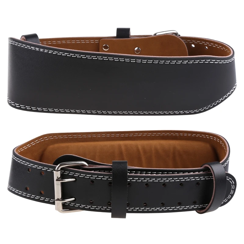 

Men Women Faux Leather Weight Lifting Belt Double Prong Power Waistband Gym Bodybuilding Workout Lower Back Lumbar Support