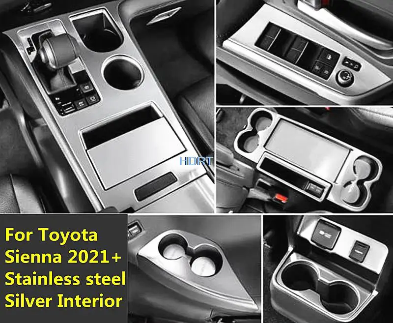 Для Toyota Sienna 2021 2022 нержавеющая сталь Серебристая Регулировка интерьера