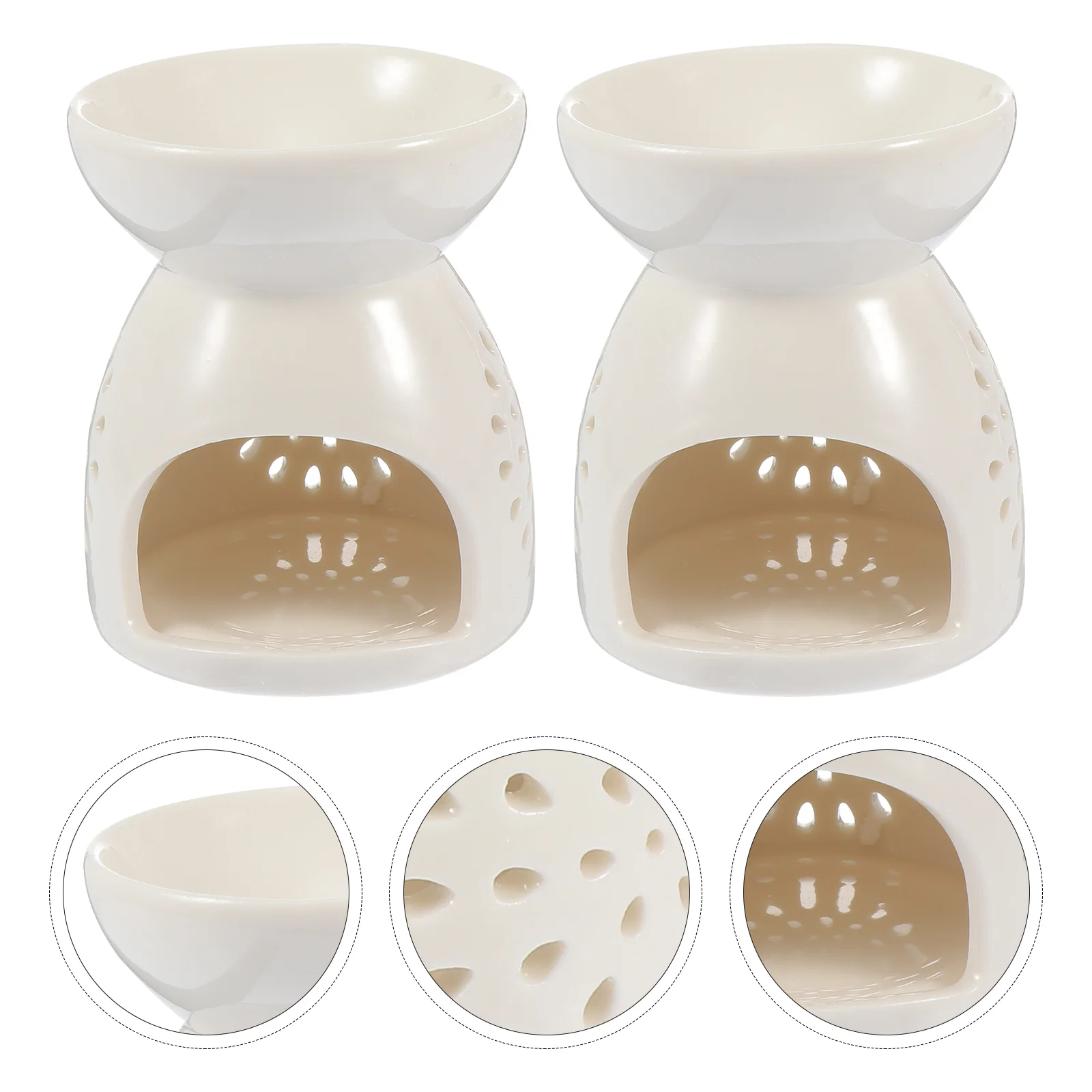 2Pcs Candlestick Censer Ceramic Censer Aroma Stove Creative Aroma Censer for Office Decor Desktop