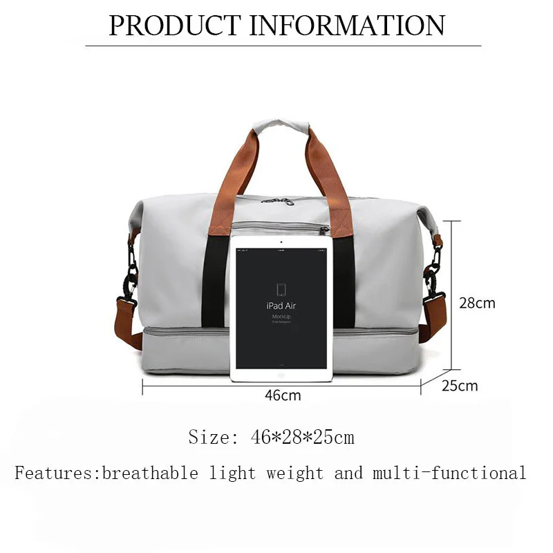 Fashion Waterproof Travel Bags For Women Large Capacity Sports Handbags Weekender Voyage Female Messenger Bag Dry And Wet Tote