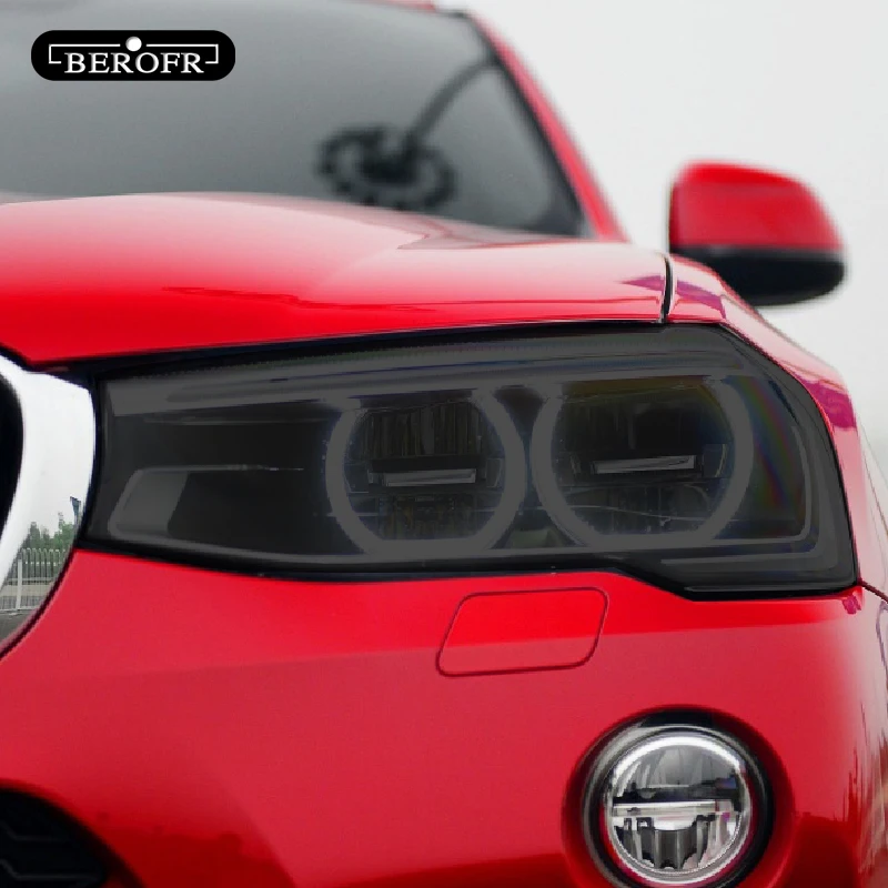 

2P For BMW X4 G02 F26 M 2020 Car Headlight Tint Smoke Black Protective Film Vinyl Protection Transparent TPU Sticker Accessories