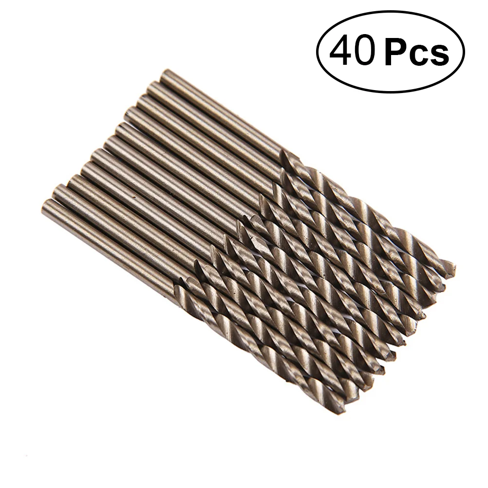 

40pcs 0.5mm-2.0mm High Steel Drill Set Drilling Bit (Silver)