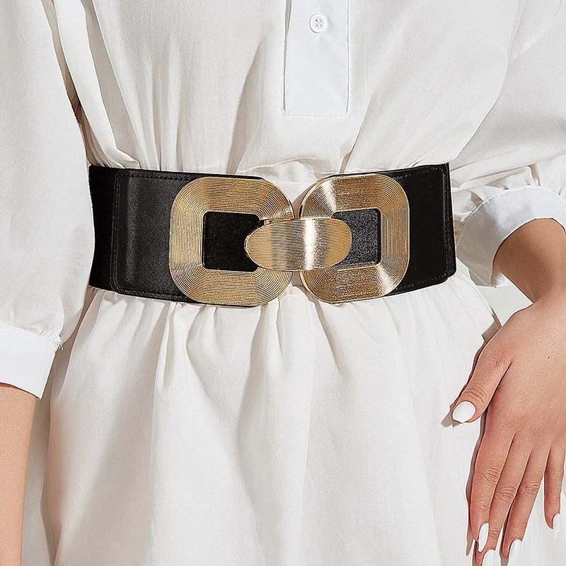Luxury Brand Elastic Wide Corset Belt For Women Designer Waist Strap Female Coat Dress Decorated Waistband