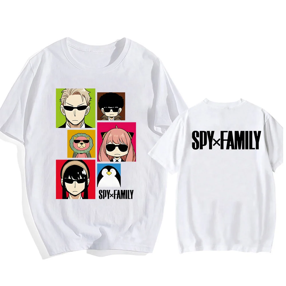 

Anya Forger Tshirt Anime Spy X Family Yor Loid Bond Aesthetic Print T-shirt Kawaii Cute Unisex Fashion 100% Cotton Shirts Mens