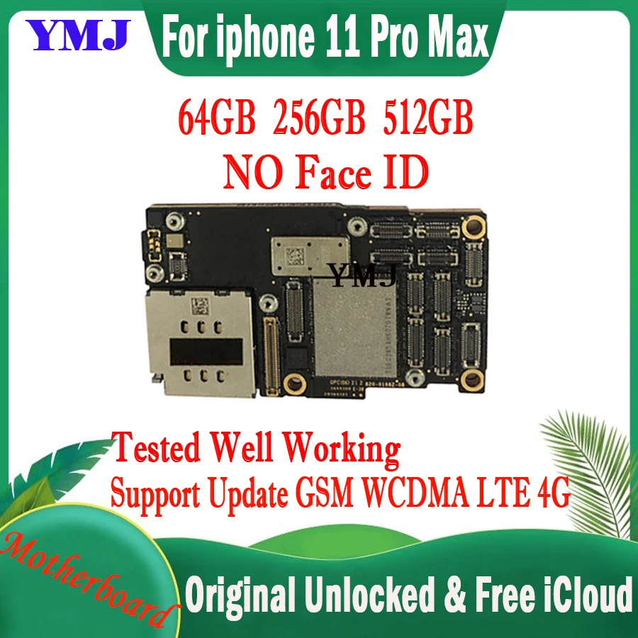 

Материнская плата для iPhone 11 Pro Max, оригинальная разблокированная Бесплатная логическая плата iCloud, протестированная, хорошо работающая, без идентификационной учетной записи, системная плата IOS