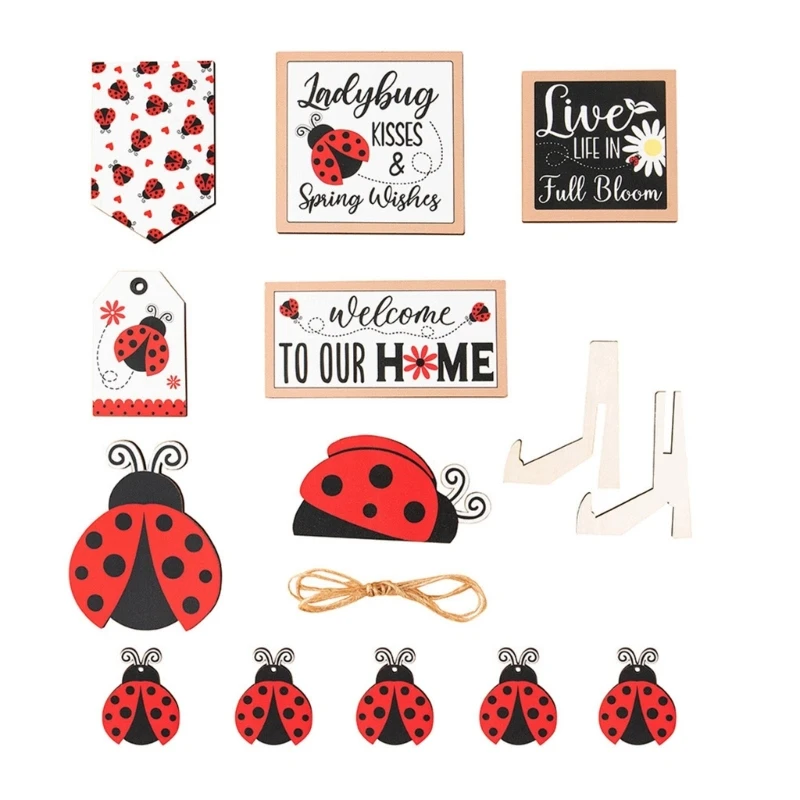 

1Set Wood Tiered Tray Decor Decorative Ornament Art Crafts for Summer Home Bedroom Dormitory Decor