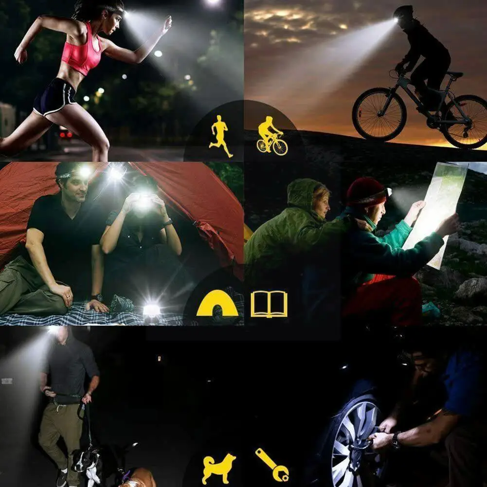 

Led Strong Light 3w White Light Usb Charging Sensor Headlight Night Fishing For Erbium Camping Waterproof J9s5