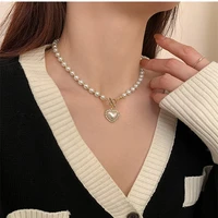 korean fashion elegant pearl smooth love white short necklace ladies niche light luxury 2022 new design lover gift party jewelry