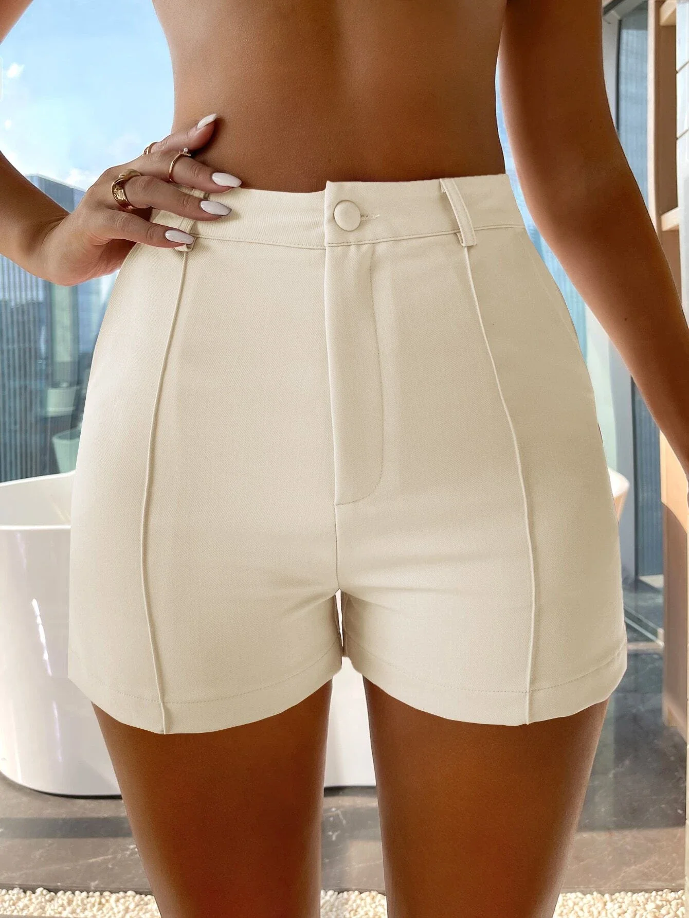

High Waist Skinny Shorts