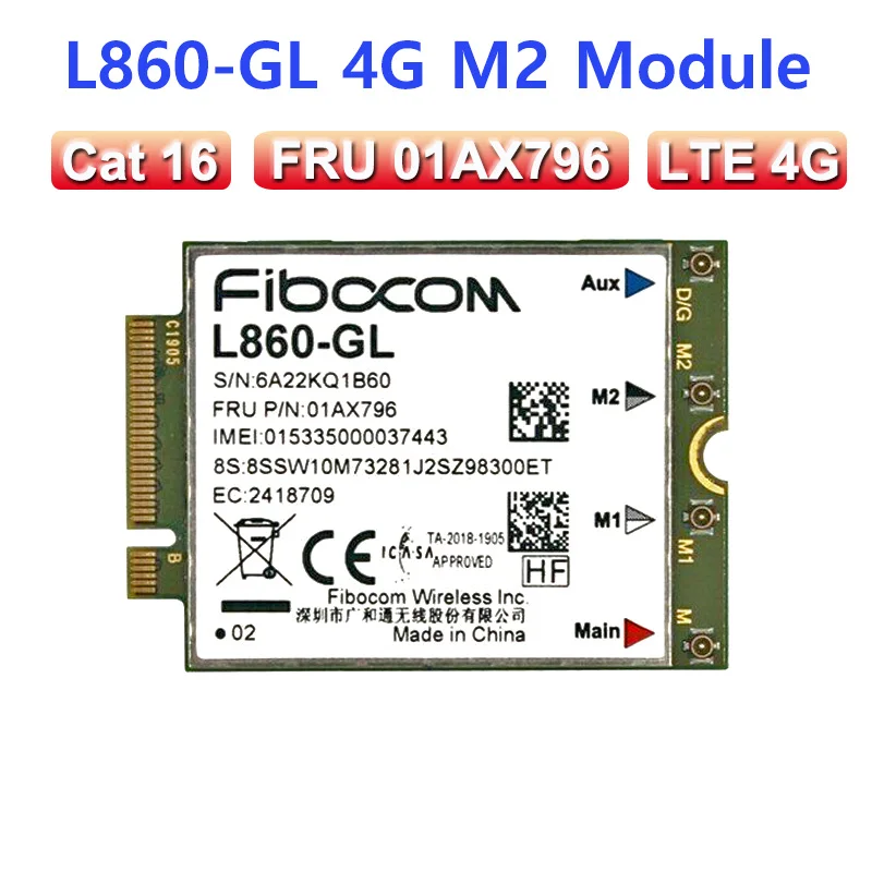 

Original Fibocom L860-GL FRU 01AX796 WWAN 4G card for Thinkpad x1 Carbon 7th 8th p15 T490 X13 T14S P14S X15S P15S Yoga 4th 5th